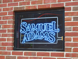 Sam Adams neon sign in Boston