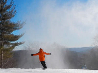 Skier at Blandford Ski Area near Boston Skier at Blandford Ski Area near Boston