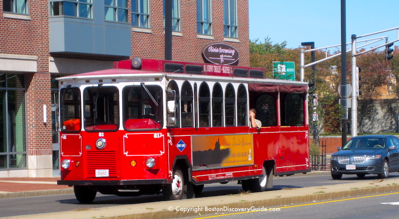 Beantown Trolley in Boston's historic Charlestown neighborhood Beantown Trolley in Boston's historic Charlestown neighborhood