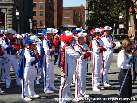 Float with Italian colors in Boston's Columbus Day Parade