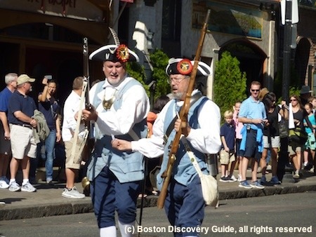 Float with Italian colors in Boston's Columbus Day Parade