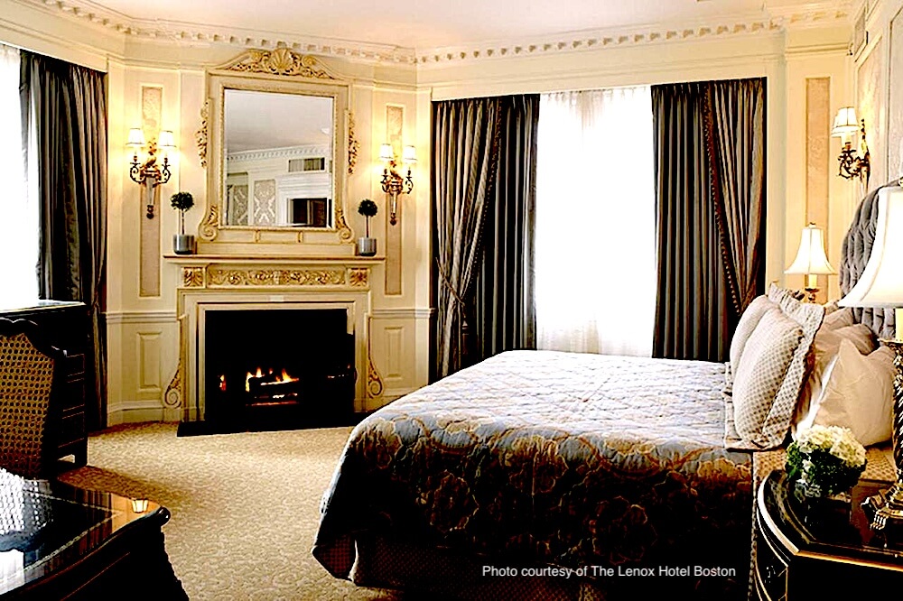 Fireplace in room at Lenox Hotel