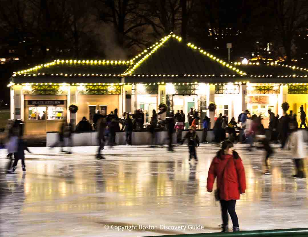 Ice skating on Frog Pond Ice skating on Frog Pond