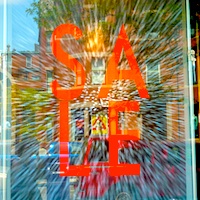 Boston sale sign on Newbury Street Boston sale sign on Newbury Street