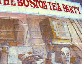 Boston Tea Party sign new Old South Meeting House Boston Tea Party sign new Old South Meeting House