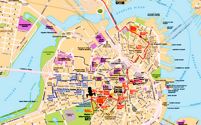 Mapa Bostonu do pobrania z National Park Service