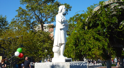Christopher Columbus statue in Boston's North End Christopher Columbus statue in Boston's North End