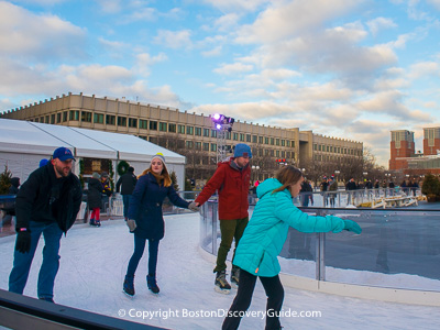 Ice Skating Path and Holiday Markets - Boston's City Hall Plaza Ice Skating Path and Holiday Markets - Boston's City Hall Plaza