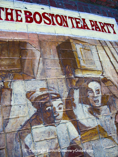Old South Meeting House sign about the Boston Tea Party Old South Meeting House sign about the Boston Tea Party