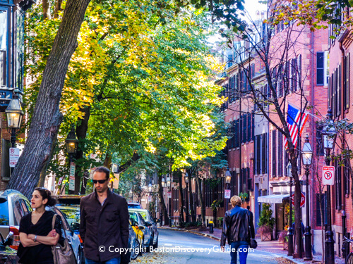 The beginning of fall foliage color in Boston's Beacon Hill neighborhood