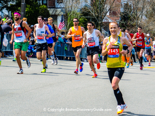 April Events in Boston - Boston Marathon runners as they approach Heartbreak Hill