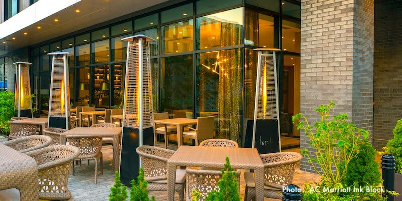 Outdoor terrace at AC Marriott Ink Block Outdoor terrace at AC Marriott Ink Block
