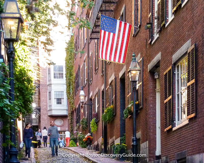 Acorn Street, close to the Fifteen Beacon Hotel