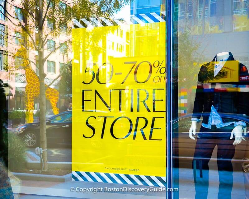 Labor Day Sales at Assembly Row in Boston - 50% off sign at Banana Republic Labor Day Sales at Assembly Row in Boston - 50% off sign at Banana Republic