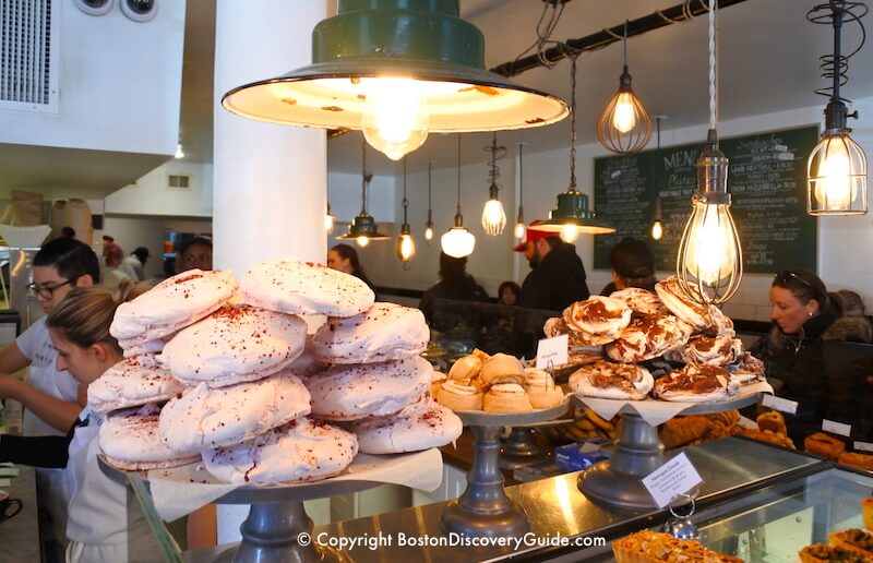Mouth-watering meringues and other pastries at Tatte Bakery on Beacon Hill