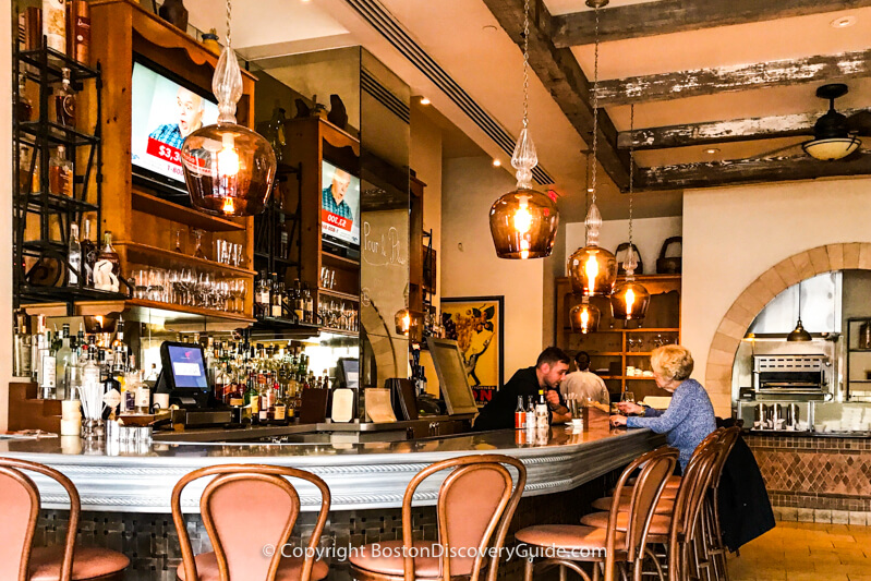 French-style zinc bar at Bistro du Midi in Boston