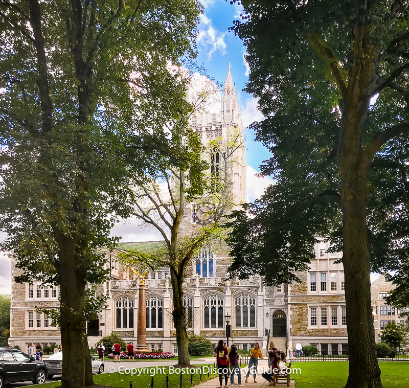 Gothic-style building on Boston College campus