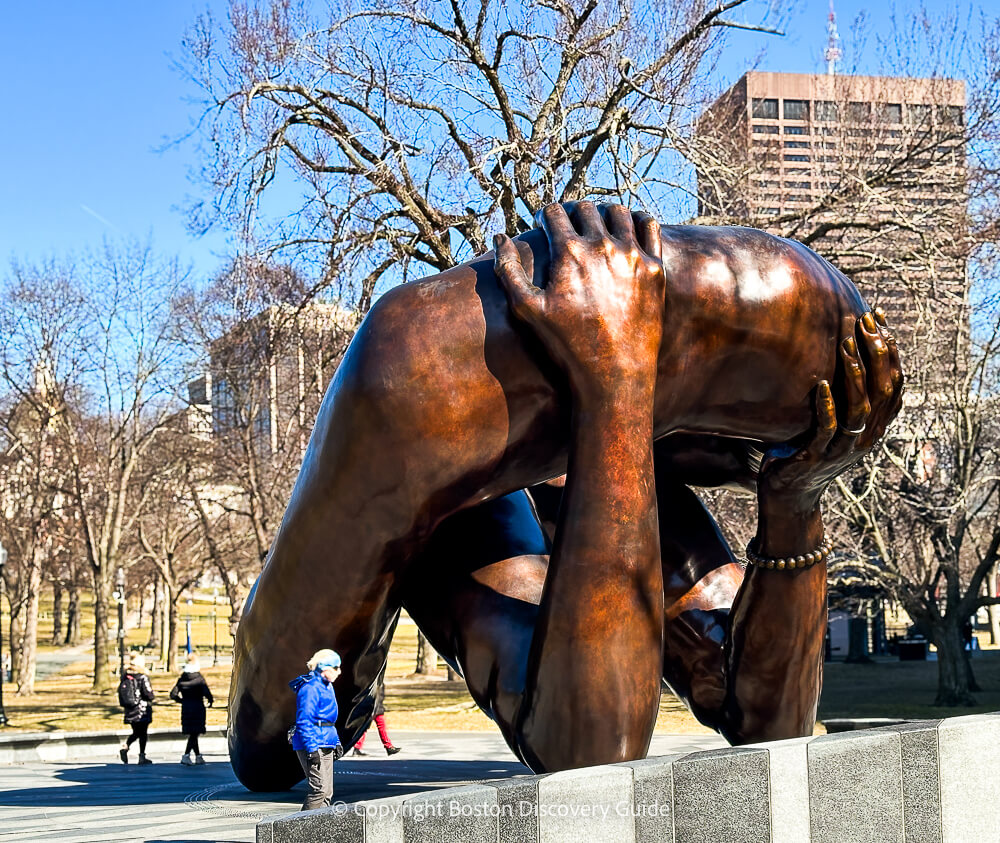 The Embrace and the 1965 Freedom Plaza on Boston Common