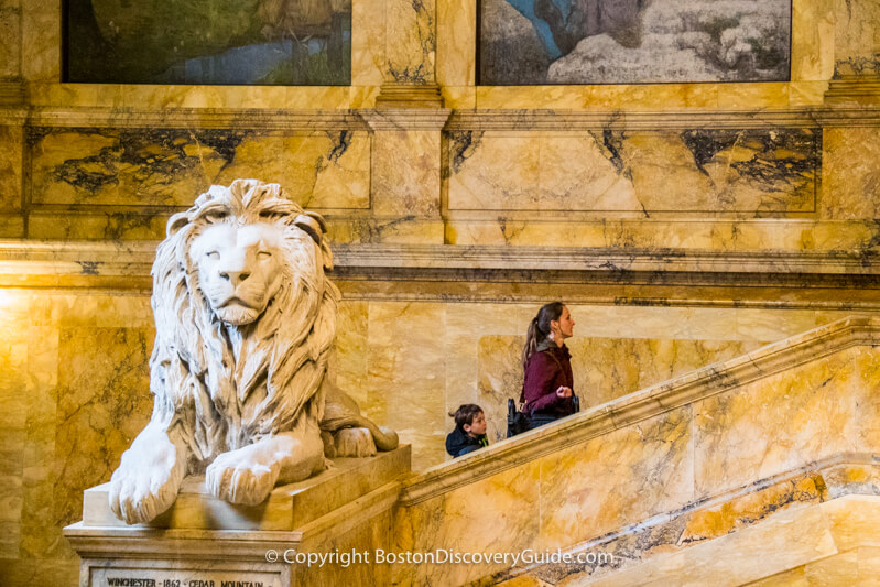 Boston Public Library grand entrance and stairs