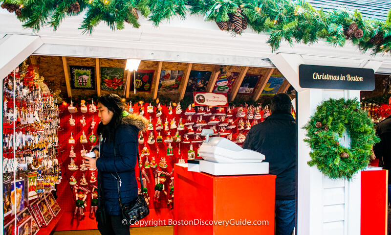 Shopping at one of Boston's colorful Christmas markets