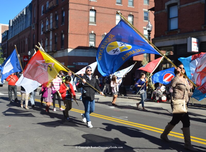   Columbus Day Parade in Boston's North End neighborhood