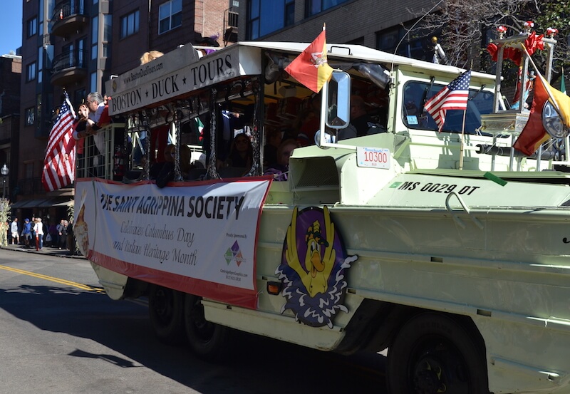 Columbus Day Parade in Boston - St Agrippina Society Float Columbus Day Parade in Boston - St Agrippina Society Float