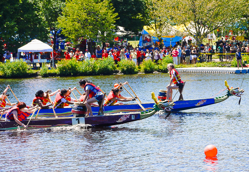 Dragon boats participating in Boston Dragon Boat Festival - photo courtesy of Madeleine Ball Dragon boats participating in Boston Dragon Boat Festival - photo courtesy of Madeleine Ball