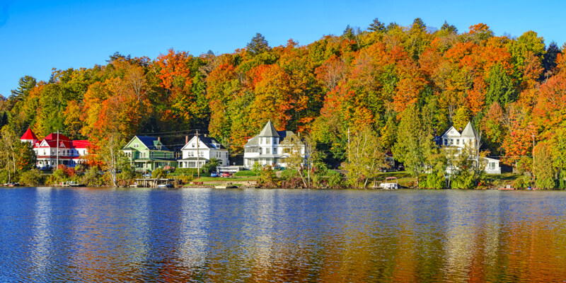 Fall foliage along the New England coast