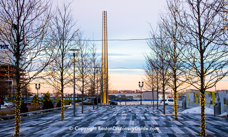 Fallen Heroes Memorial on the South Boston Waterfront overlooking the Harbor Fallen Heroes Memorial on the South Boston Waterfront overlooking the Harbor