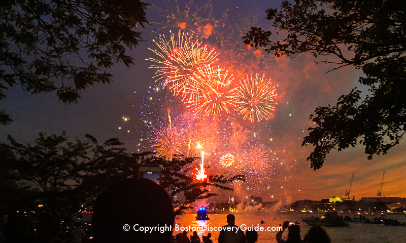 Fireworks in Boston on July 4th