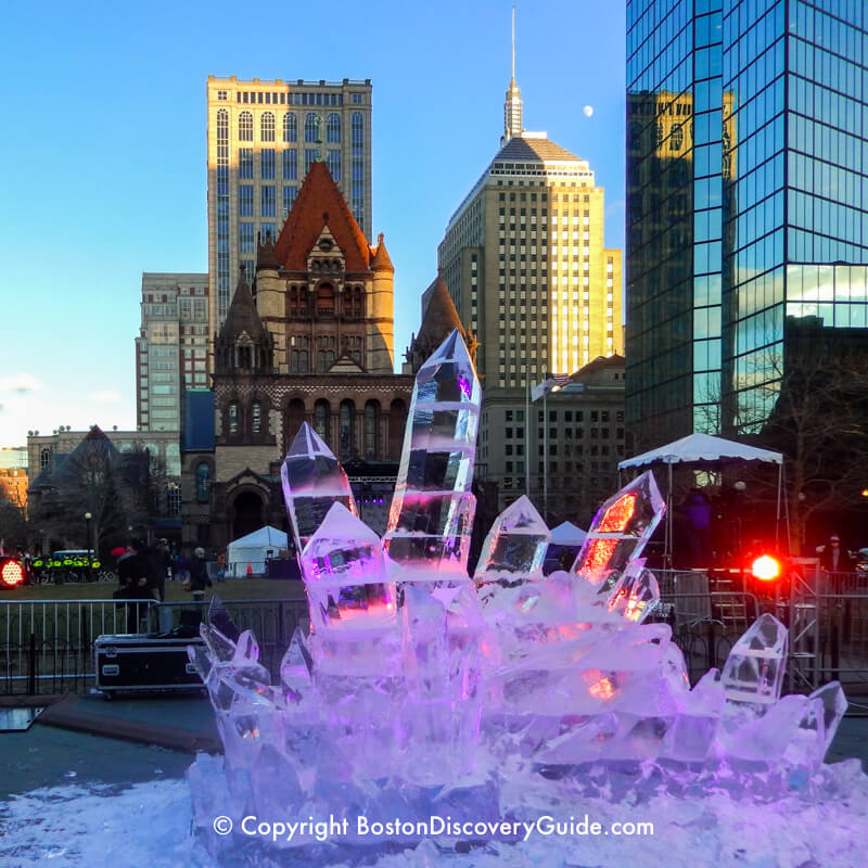 "Ice Crystal" sculpture in Copley Square
