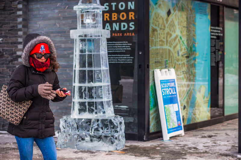 First Night Boston ice sculpture of frogs - photo courtesy of Tim Sackton