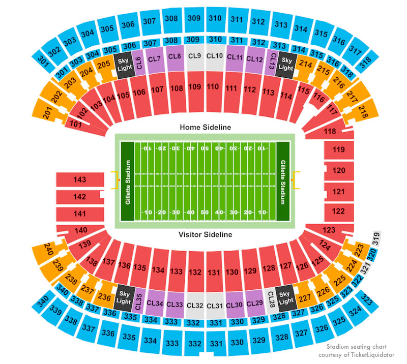 Foxborough Gillette Stadium Seating Chart