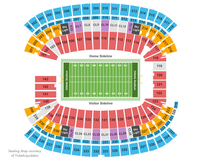 Gillette Stadium seating chart