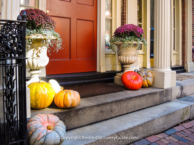 Halloween decorations in Boston's Beacon Hill