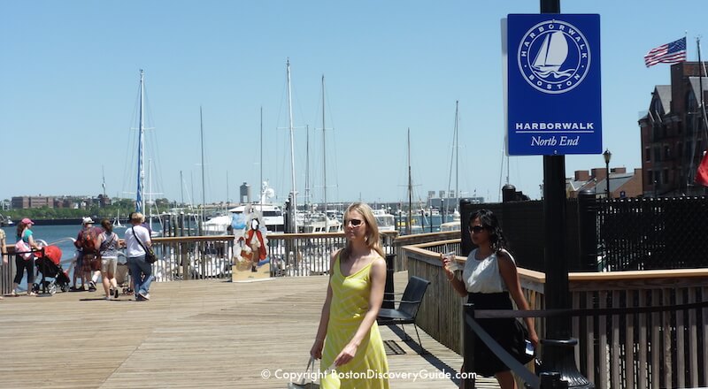 Harborwalk in Boston's North End Harborwalk in Boston's North End