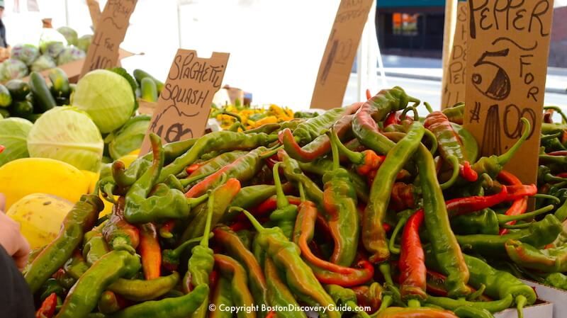 Large hot peppers at Haymarket Large hot peppers at Haymarket