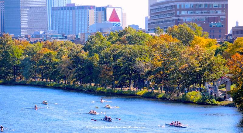 Head of the Charles Regatta in the Charles River between Boston and Cambridge Head of the Charles Regatta in the Charles River between Boston and Cambridge