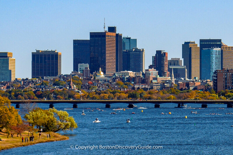 Watching the race - photographed from the Boston University Bridge