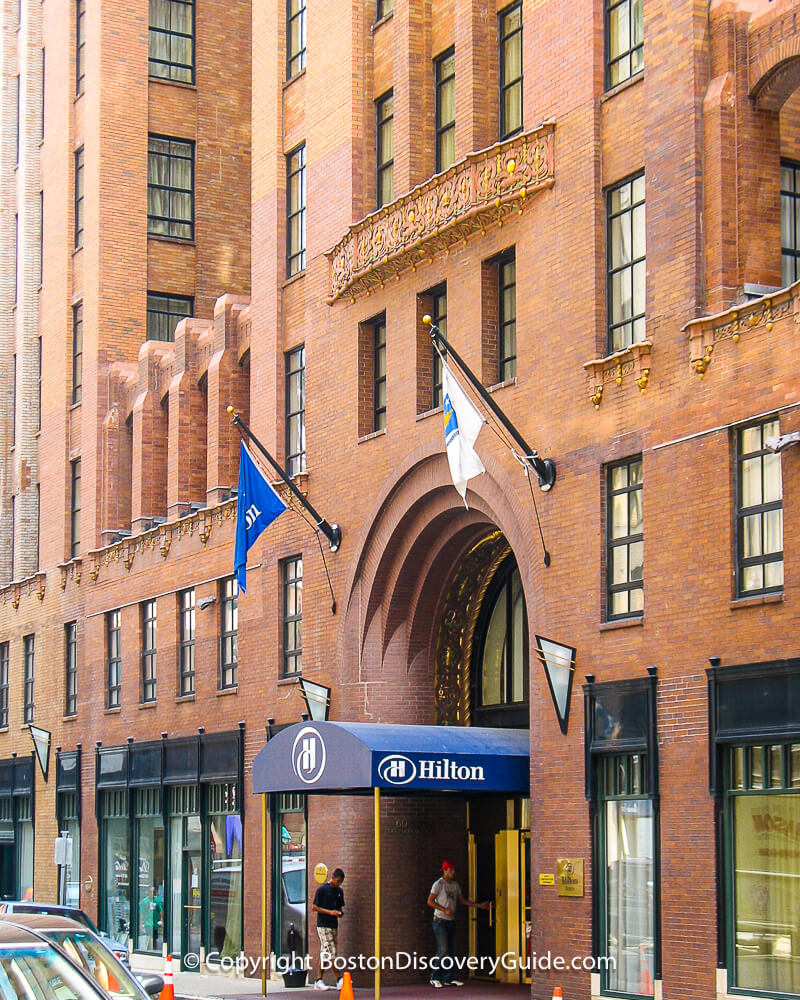 The Hilton Boston Downtown's location in a 1928 Art Deco skyscraper