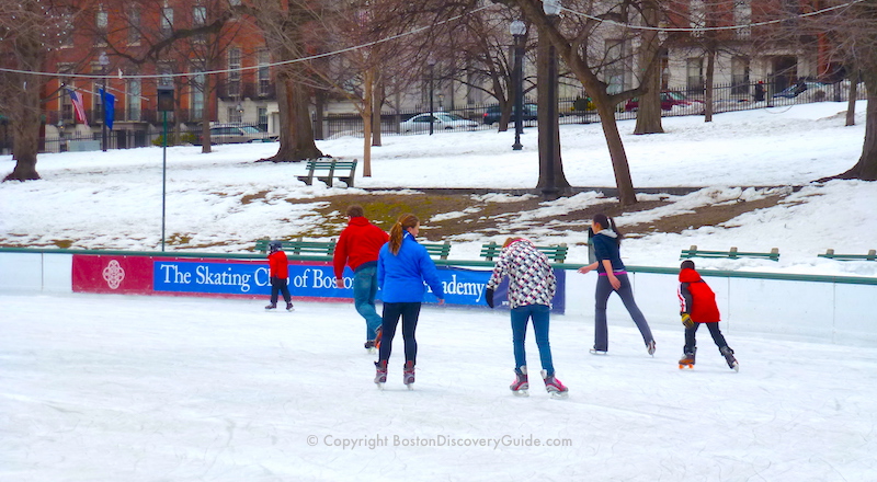 February vacation week in Boston - Ice skating on Frog Pond February vacation week in Boston - Ice skating on Frog Pond
