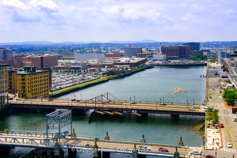 View of Fort Point Channel from the Independence Wharf Observation Deck next to the hotel