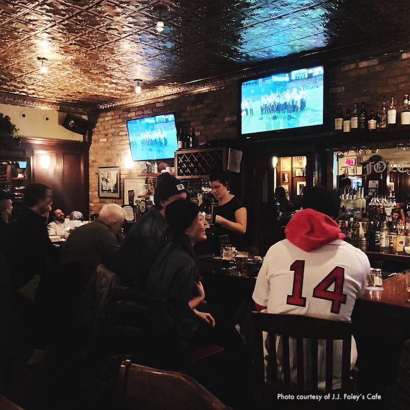 JJ Foley's Cafe in Boston's South End neighborhood - popular Irish pub since 1909 JJ Foley's Cafe in Boston's South End neighborhood - popular Irish pub since 1909