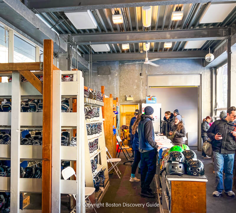 Skate rental area at Skate at Canal District Kendall