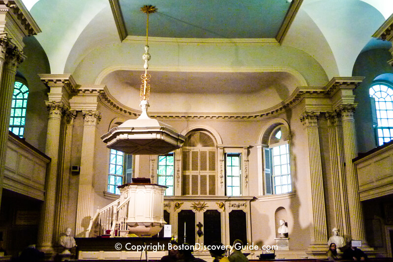 Inside King's Chapel on Boston's Freedom Trail Inside King's Chapel on Boston's Freedom Trail
