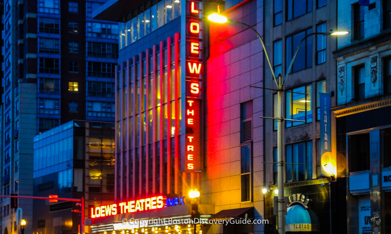Loews Movie Theatre across the street from Boston Common