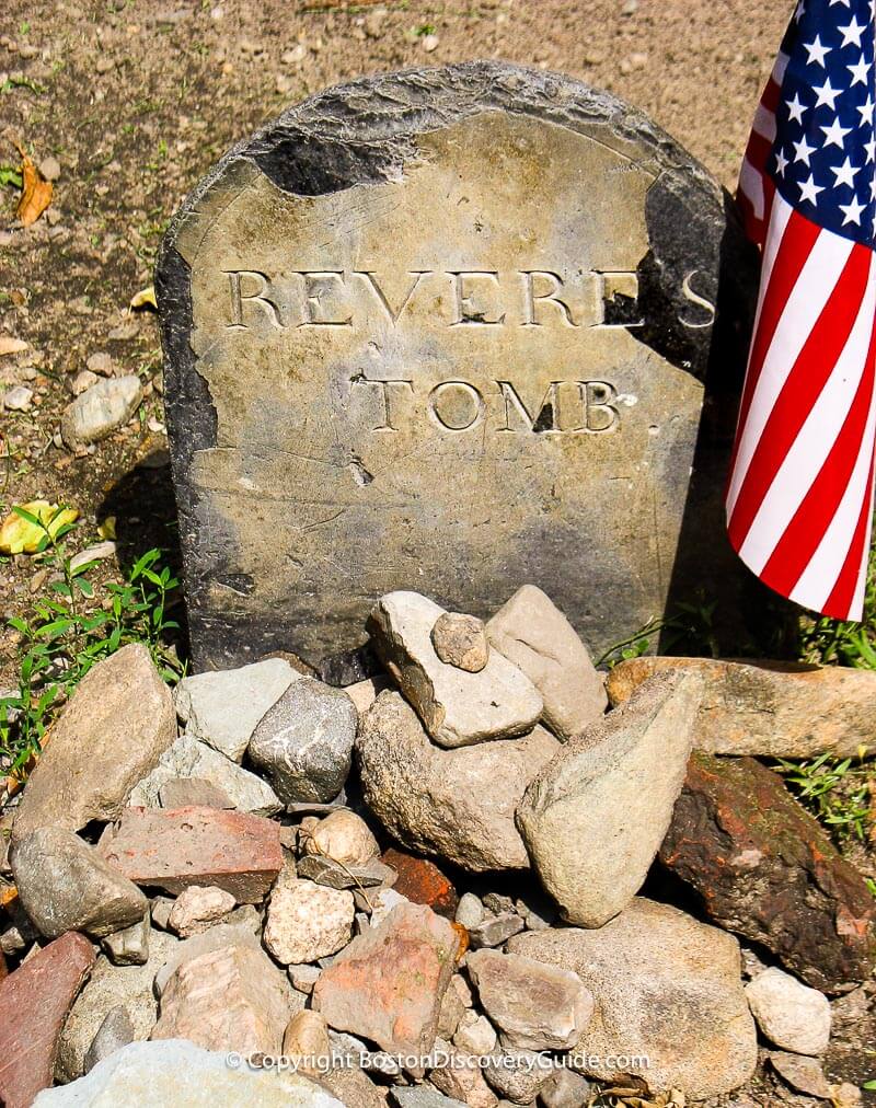 Paul Revere grave marker at Boston's Granary Burying Ground Paul Revere grave marker at Boston's Granary Burying Ground