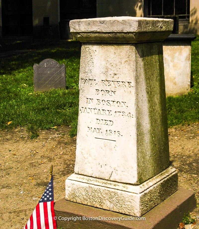 Paul Revere grave marker at Boston's Granary Burying Ground Paul Revere grave marker at Boston's Granary Burying Ground