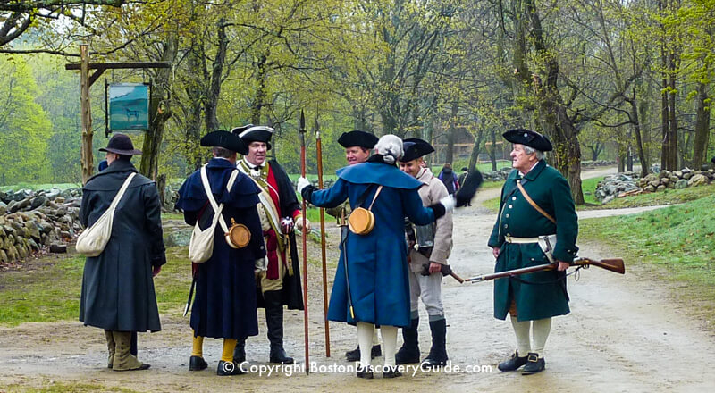 Patriots' Day reenactor portray Colonial militia at Minute Man National Historic Park in Lexington, Massachusetts Patriots' Day reenactor portray Colonial militia at Minute Man National Historic Park in Lexington, Massachusetts