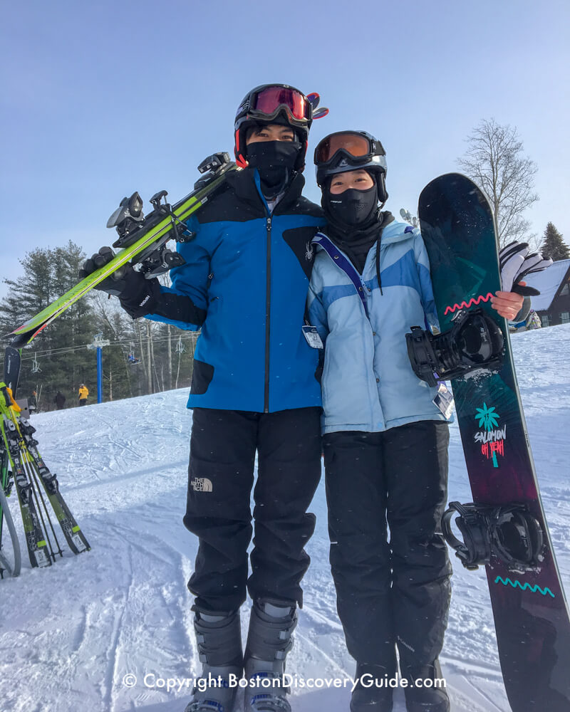 Skiing and snowboarding at Pat's Peak Ski Area, just 90 minutes north of Boston